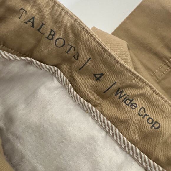 Talbots Women's 4 Pants Wide Leg Crop Khaki Rope Wide Leg - Picture 7 of 9